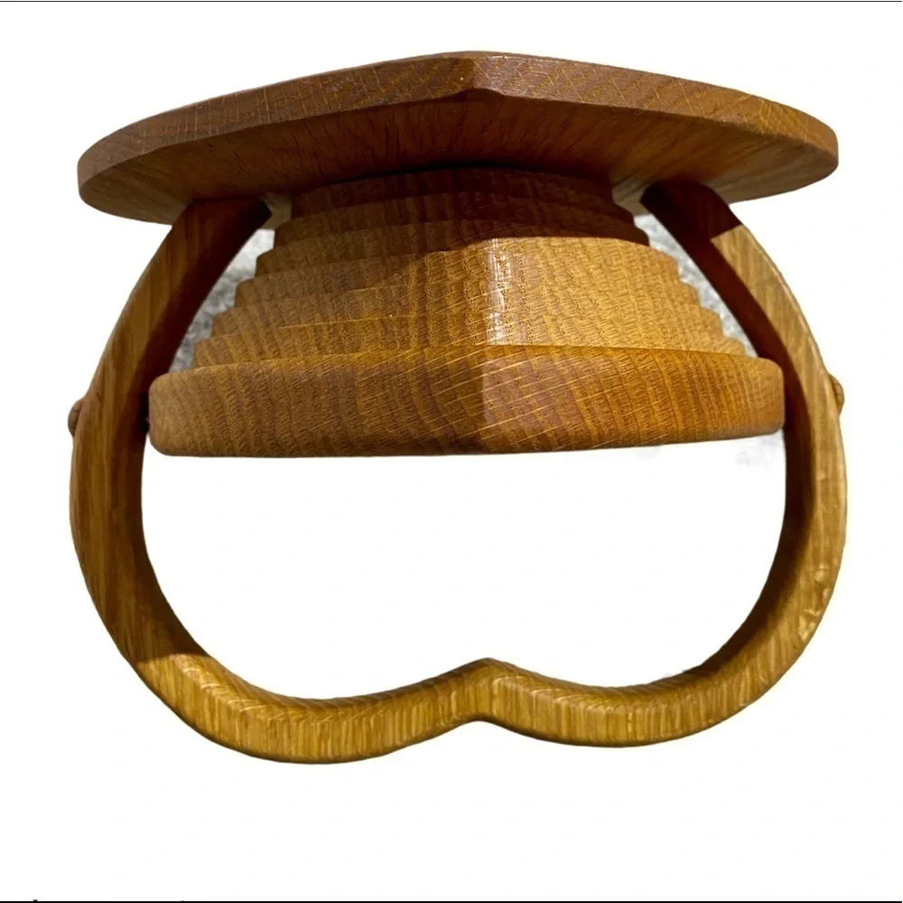 Amish Fold-able Wooden Heart Basket Hand Crafted Collapsible Love
